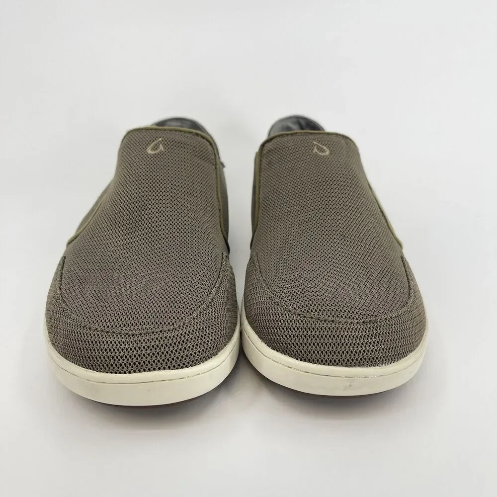Olukai Mens Size 13 Nohea Mesh Brown Taupe Slip On Casual Comfort Shoes